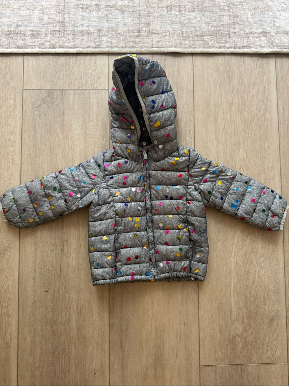 Baby Gap Toddler Puffer Jacket with Multicolor Polka Dots
